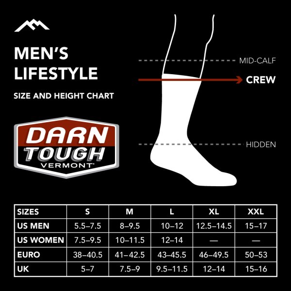 Darn Tough Herren 1680 Lifestyle The Standard Crew Lightweight